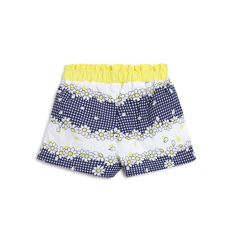 Girls White & Blue Short Woven Trousers image number 1